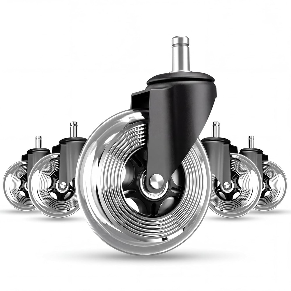Office Chair Wheels Set of 5 – 3 Inch Roller Blade Wheels Office Chairs, Office