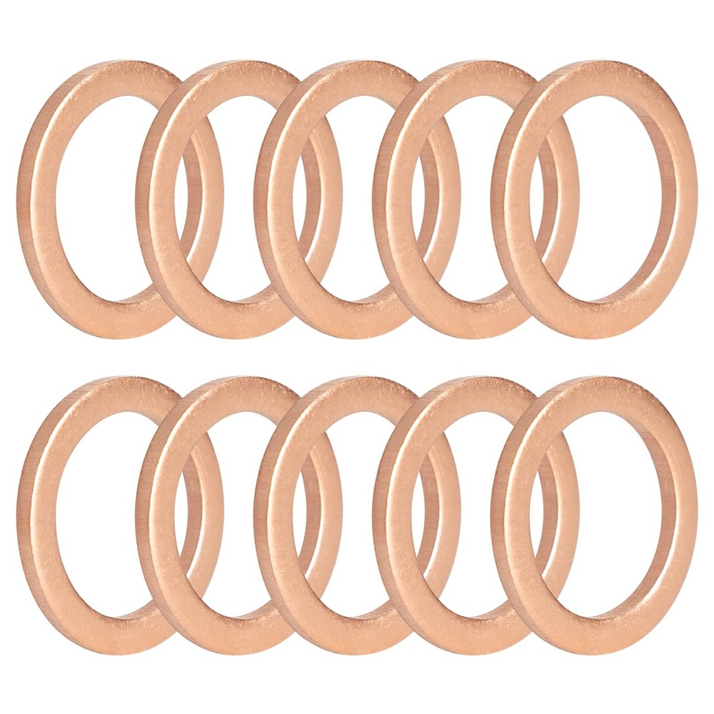 M12 Copper Oil Drain Plug Crush Washer Gasket Fits for BMW, M12 x 17 x 1.5, 10Pa
