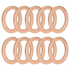 M12 Copper Oil Drain Plug Crush Washer Gasket Fits for BMW, M12 x 17 x 1.5, 10Pa