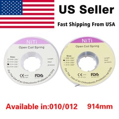 1-10 packs Dental Ortodoncia Niti Open Coil Springs Dia.012/010 pulgada, 914 mm