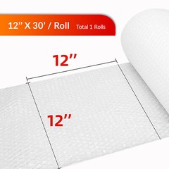 3/16″ Bubble Cushioning Roll Perforated Every 12″ With Fragile Stickers