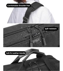4″ Zipper Binder 3 Ring with Shoulder Strap, Tough/Multi-Pocket-Black
