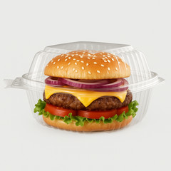 Dart C53PST1 5.3″ ClearSeal Hinged Clamshell Container – 13.8oz – Case of 500