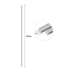 5 Pieces 304 Stainless Steel 3 x 300mm Round Rods Metal Solid Shaft Rod
