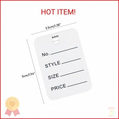 jijAcraft 1000Pcs Price Tags, White Clothing Tag for Retail, Small Kraft Paper T