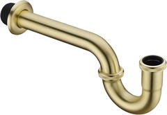 Brass P Trap, 1 1/4 Bathroom Basin Sink Waste Trap Drain Kit Brushed Gold