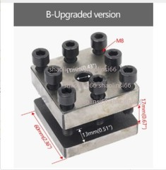 1PC Lathe Four-position 60mm/Tool Holder WM210V-212-M8/M6 Square Tool Post Rest