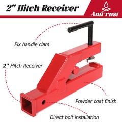 Receiver Hitch 2″ Clamp On Trailer Tractor Bucket Mount Adapter For Deere Bobcat