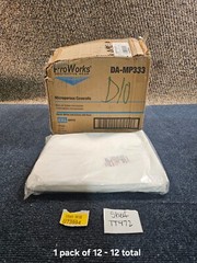 (QTY 12) ProWorks DA-MP333 Disposable Coverall, Size 2XL Microporous White