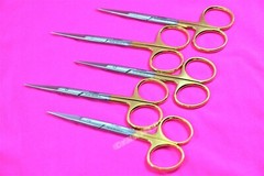 NEW 5 Premium GERMAN TC Iris Scissors 4.5″ Straight Surgical Dental Instruments