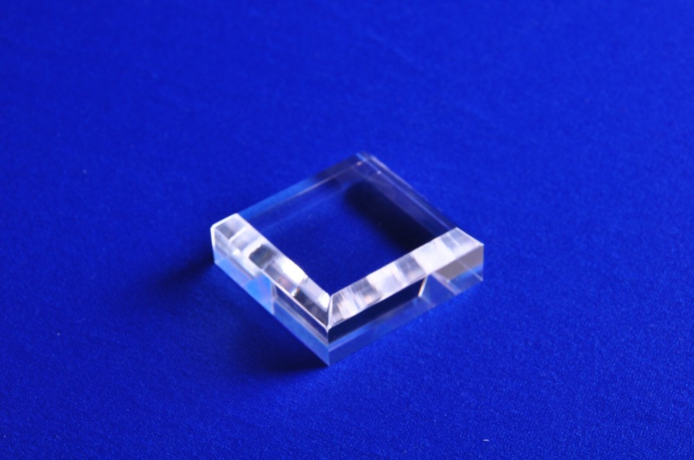 Clear Acrylic Square Beveled Display Base, 3″ W x 3″L x 3/4″ High