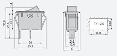 HQRP ON Off Rocker Switch 2-Prong 16A 125V for KEDU HY35C, Saw, Air Compressor