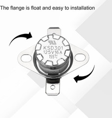 4 Pcs KSD301 Thermostat 155°C/311°F 16A Normally Closed N.C Adjust Snap Disc Tem