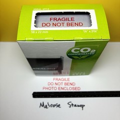Fragile Do Not Bend Photo Enclosed Rubber Stamp Red Ink Ideal 4913