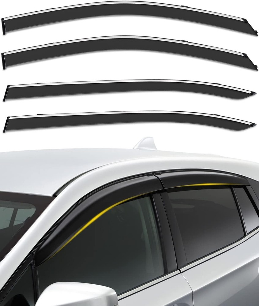 2013-2017 Honda Accord Sedan Polycarbonate Chrome Window Visors 4pc Set