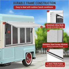 60″W x 36″H Concession Stand Serving Window Food Truck Service Awning Aluminum