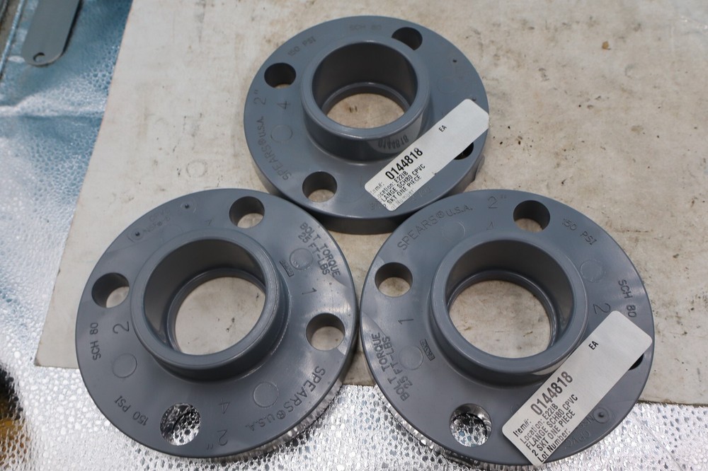 3x 2″ CPVC Schedule 80 One-Piece Flange 150psi 851-020C SPEARS