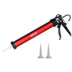 Pro Sausage Caulk Gun, 25:1 Thrust – 20 oz Foil Pack and 10 oz Cartridge, 3 Tips