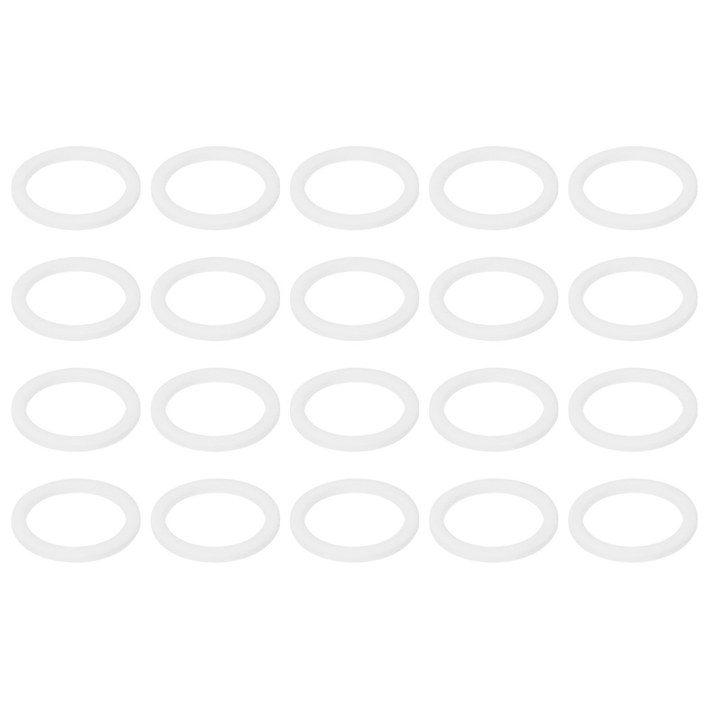 50 Pcs 14x18x1.25mm White O-Ring Sealing Gasket M14 PTFE Flat Washer