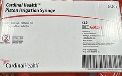 25 X 60cc STERILE Irrigation Syringe Flat Top 60mL New Catheter Tip Ships Free