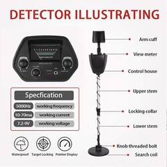 Waterproof LCD Metal Detector, Deep-Sensitive Search for Coins, Jewelry & Relics
