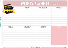 Weekly Planning Pad – Tear off to Do List Pad with Daily Schedule & Calendar, 52