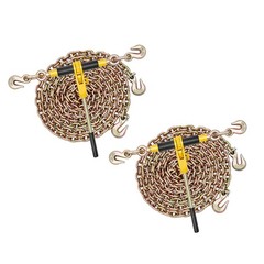 Uimoso 2 Pack 5/16″-3/8″ Ratchet Binder w/G80 14 ft Chains for Secure Hauling