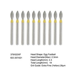 Dental Diamond Burs FG Round End Taper Pear Football Fine Coarse Grit 850 856