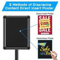 2 Pack Sign Holder Stand 8.5×11 Inch, Adjustable Floor Standing Sign Holder, …
