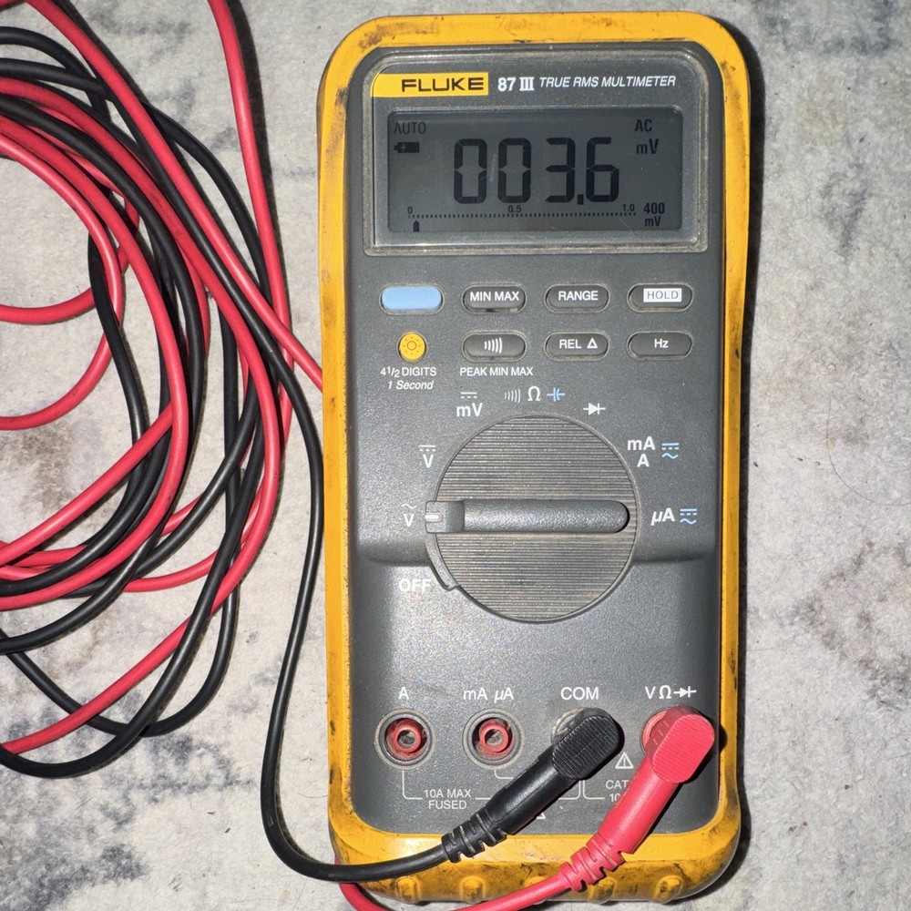 Genuine Fluke Model 87 III True RMS Digital Multi-Meter with Leads 10ft Leads