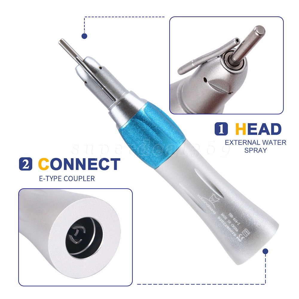 Dental Surgical Straight Handpiece 1:1 NoseCone With External Nozzle Pipe