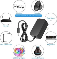 Brand New 12V 2A Power Supply with AC to DC Conversion and Multiple Compatibl…