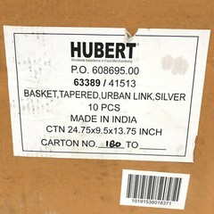 Lot of 6 Hubert Foodservice Wire Baskets 23.5″x7.5″x2″ Silver Tapered Urban Link