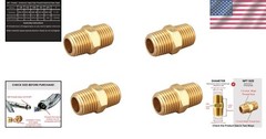 Brass Hex Nipple – 1/4 Inch NPT Male Pipe Adapter, 4 Piece Set