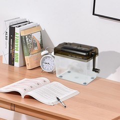 Quiet Hand-Powered Paper Shredder – Portable Document Shredder in Mini Black