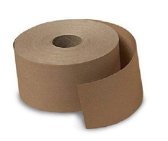 2 ROLLS 2.75in 70mm x 375 FT Reinforced Gummed Kraft Paper Tape Water Activated