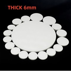 Dia 15-100mm THICK 6mm PTFE Plastic Solid Discs Flat Round Pad Sealed Cushioning