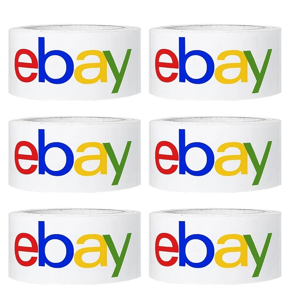 EBAY LOGO TAPE 6 ROLLS 2″X75 YDS OFFICIAL SHIPPING PACKAGING MULTICOLOR ~ NEW