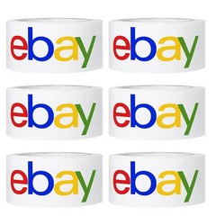 EBAY LOGO TAPE 6 ROLLS 2″X75 YDS OFFICIAL SHIPPING PACKAGING MULTICOLOR ~ NEW
