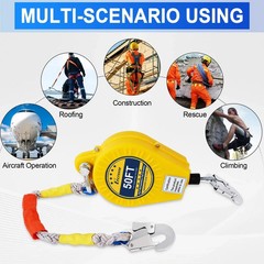 Self Retractable Lifeline Fall Protection Arrester 50FT Yellow