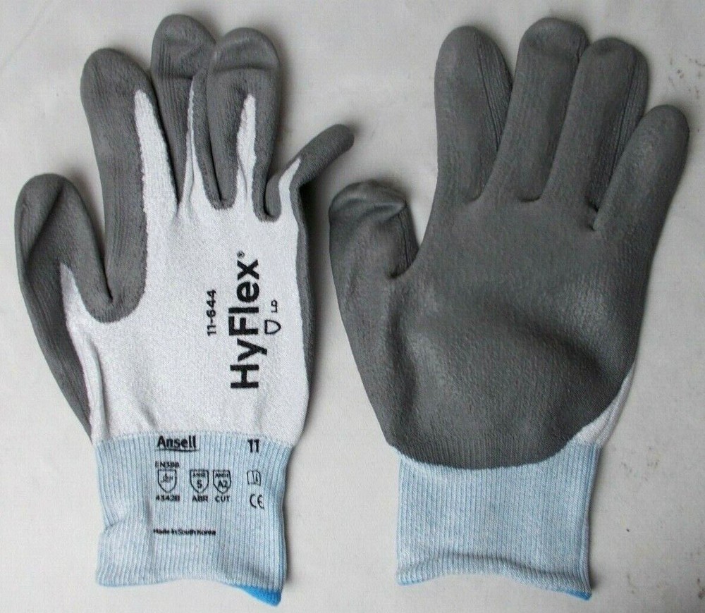 Gloves Cut Resistant ANSELL 11-644 HyFlex® Light Gray Size 11 ” 1 Pair “