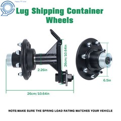 Shipping Container Wheels 8×6.5 Lug Bolt-On Spindle Kit with Handle