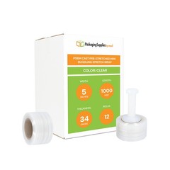 Pre-Stretch Banding Shrink Wrap, 5″ x 1000′ Eco-Friendly – 12 RLS