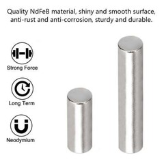N45 Strong Neodymium Magnet Rare Earth Cylinder Magnets 5*10MM/25MM, 8*10MM/20MM