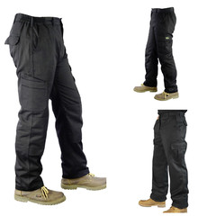 Mens Cargo Combat Work Trousers HEAVY DUTY Work Wear Pants multi pockets Bottoms