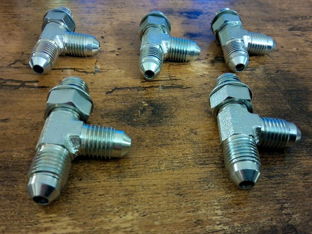 6602-04-04-04 1/4″ FJIC SWIVEL TO 1/4″ JIC TO 1/4″ JIC TEE FITTINGS LOT OF 5