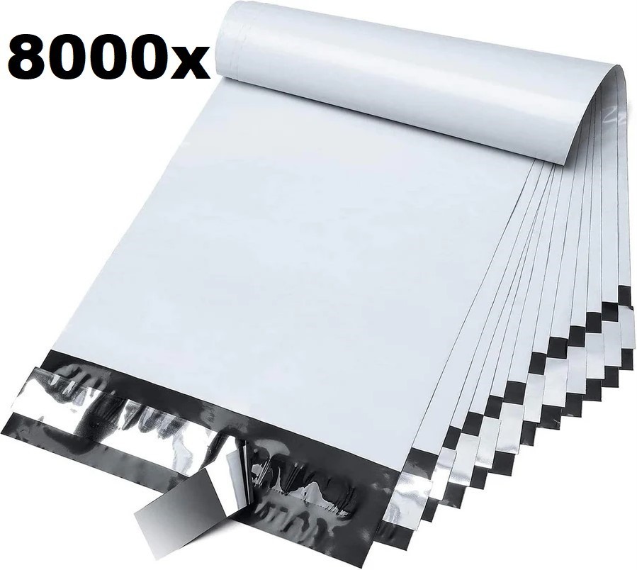 8000-Pack 7.5×10.5″ White Poly Mailers Self Seal Shipping Bags 2.5 Ml Tear Proof