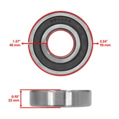 Caltric 6308-2RS 6308 2RS C3 Deep Groove Rubber Sealed Ball Bearing 40x90x23