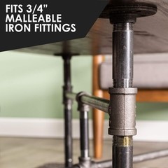 3/4” x 8” Black Steel Plumbing Pipe, Pre Cut, Industrial Steel Grey Fits Stan…