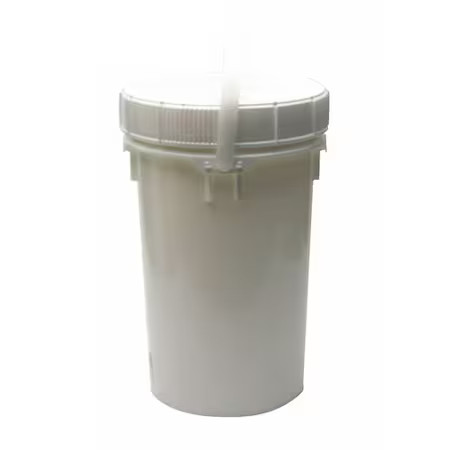 Pail, 6.5 Gal., Plastic Handle, White, W/Lid, Mng8006-Wl